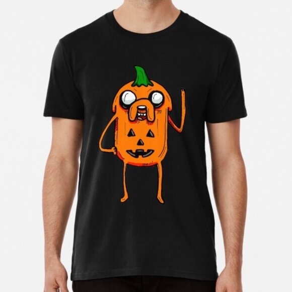 Halloween Jake the Dog from Adventure Time as a Jack O Lantern Pumpkin TShirt - Picture 1 of 4